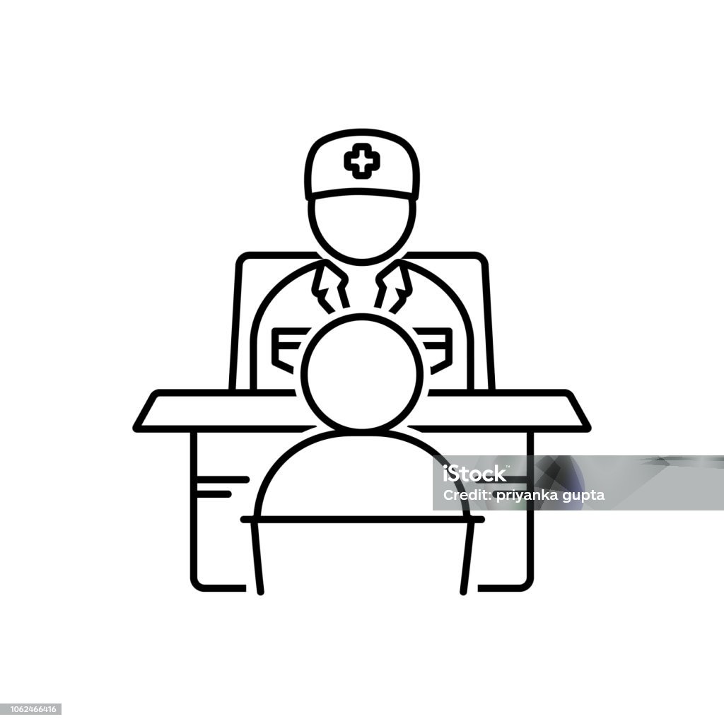 Medical discussion Icon for ask a doctor, patient, doctor, medical, discussion Patient stock vector