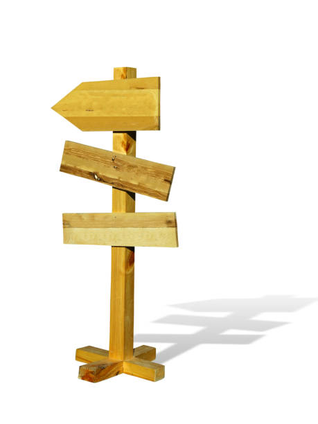 istock Retro wooden direction board signpost isolated on white background 1062466466