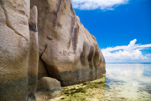 Tropical beach Anse Source d'Argent on La Digue Island, Seychelles