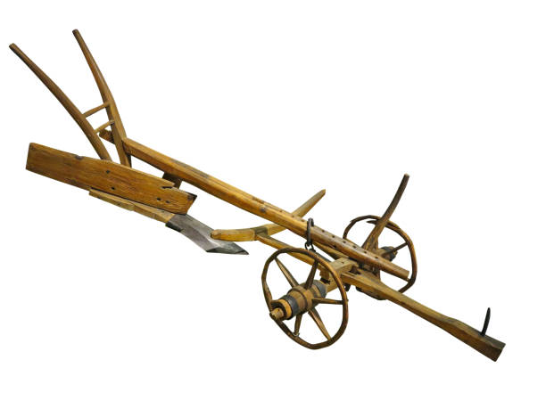 istock Agricultural old manual plow isolated on white background 1062466552