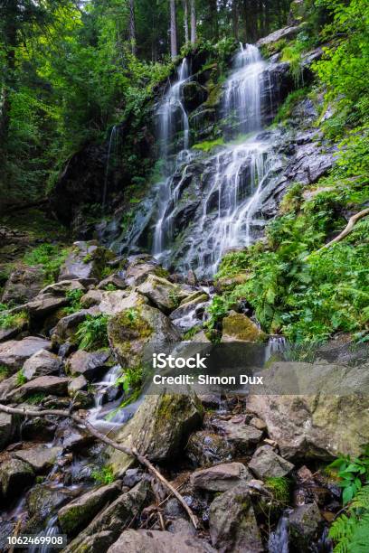 Germany Waterfall Of Zweribach In Simonswald Forest In Magic Atmosphere Stock Photo - Download Image Now