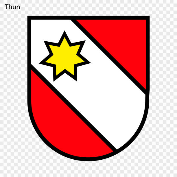 emblem von thun - jungfrau region illustrations stock-grafiken, -clipart, -cartoons und -symbole