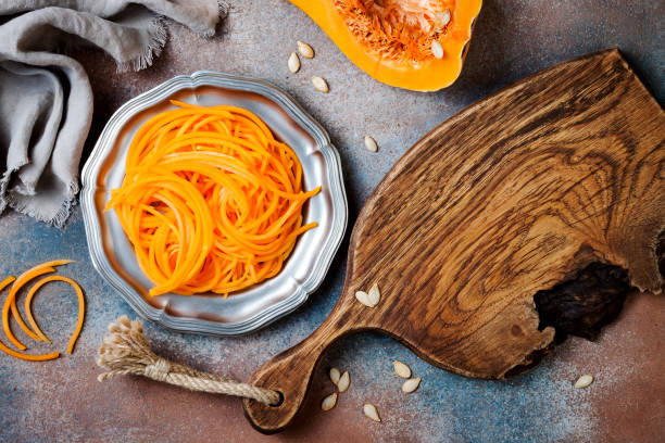istock Spiralized butternut squash spaghetti. Low carb vegetable pasta cooking 1062480694