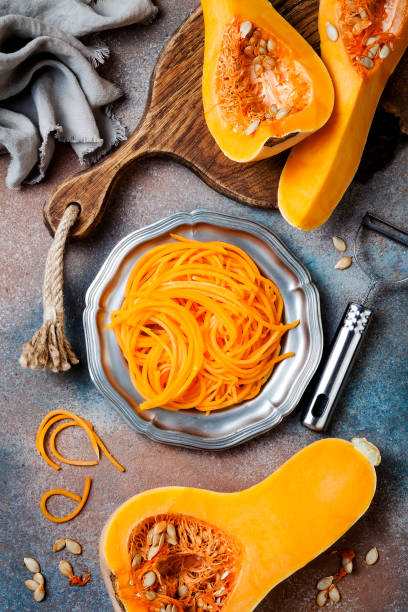 istock Spiralized butternut squash spaghetti. Low carb vegetable pasta cooking 1062480798
