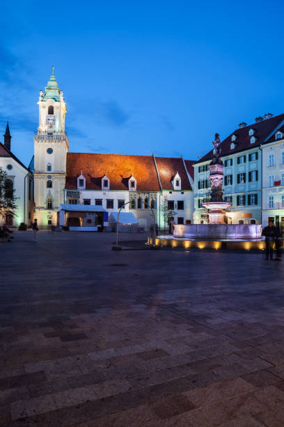 istock Bratislava Old Town Main Square at Night in Slovakia 1062490138