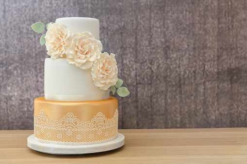 Huge wedding cake in a wedding ceremony