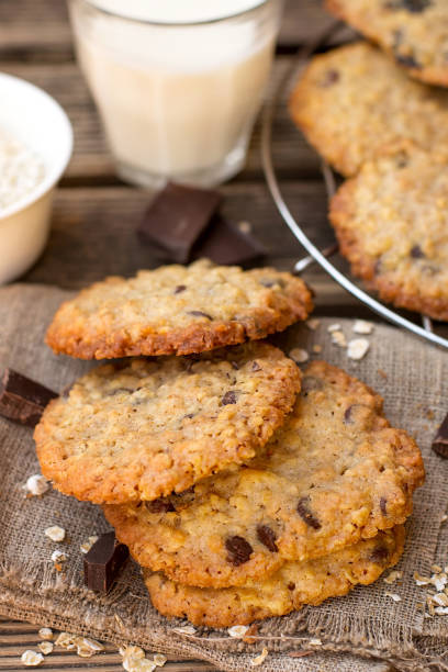 istock Sweet oatmeal cookies with chocolate chips 1062495764