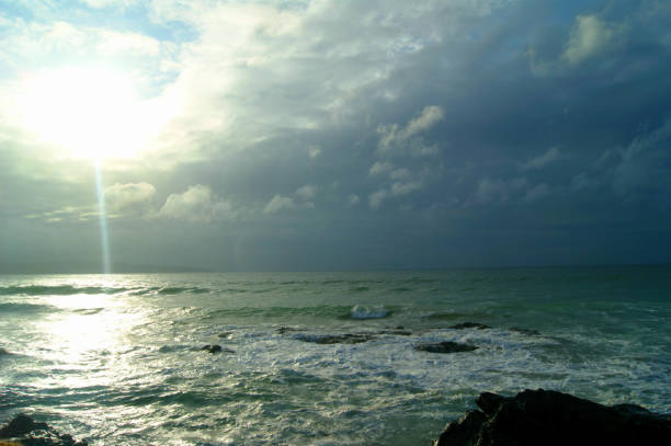 istock Stormy Porthtowan Sea View, Cornwall 1062498724