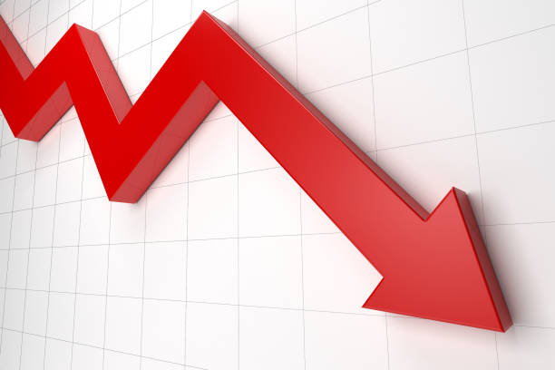 istock Red Arrow Graph On Checkered Paper-Stock image 1062503806
