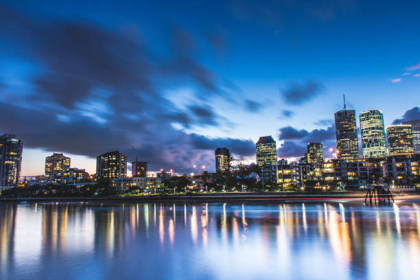 istock City's skyline near river in evening 1062504442