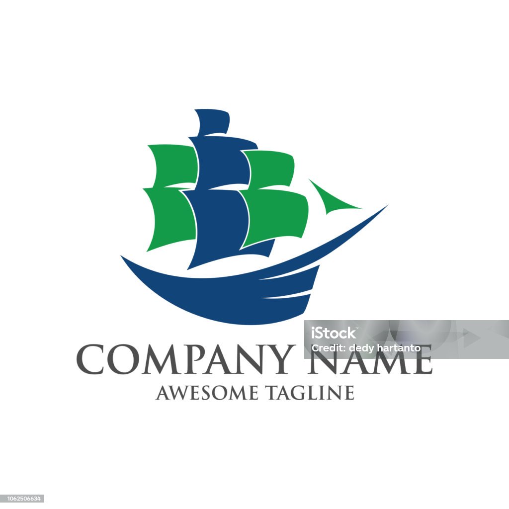 Logo Kapal Abstrak Ikon Kapal Pesiar Grafik Kapal Laut Simbol