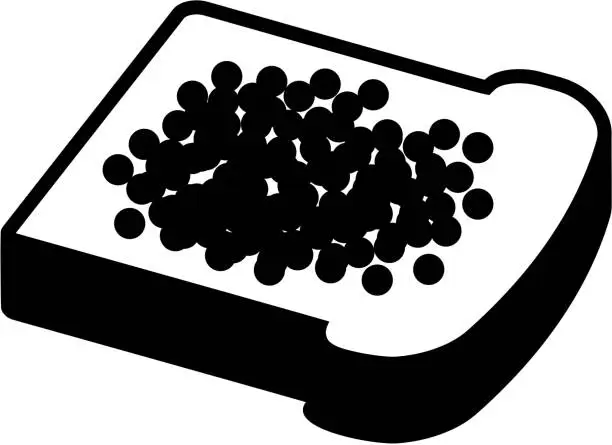 Vector illustration of Caviar Icon with Long Shadow
