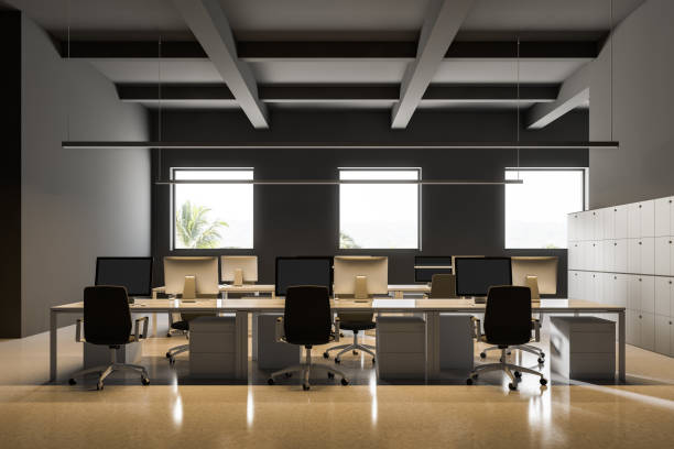 istock Gray Industrial style office interior 1062516730