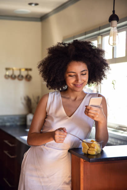 Young woman spending a relaxing day in her beautiful home