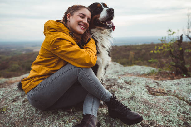 istock Young woman with dog 1062525922