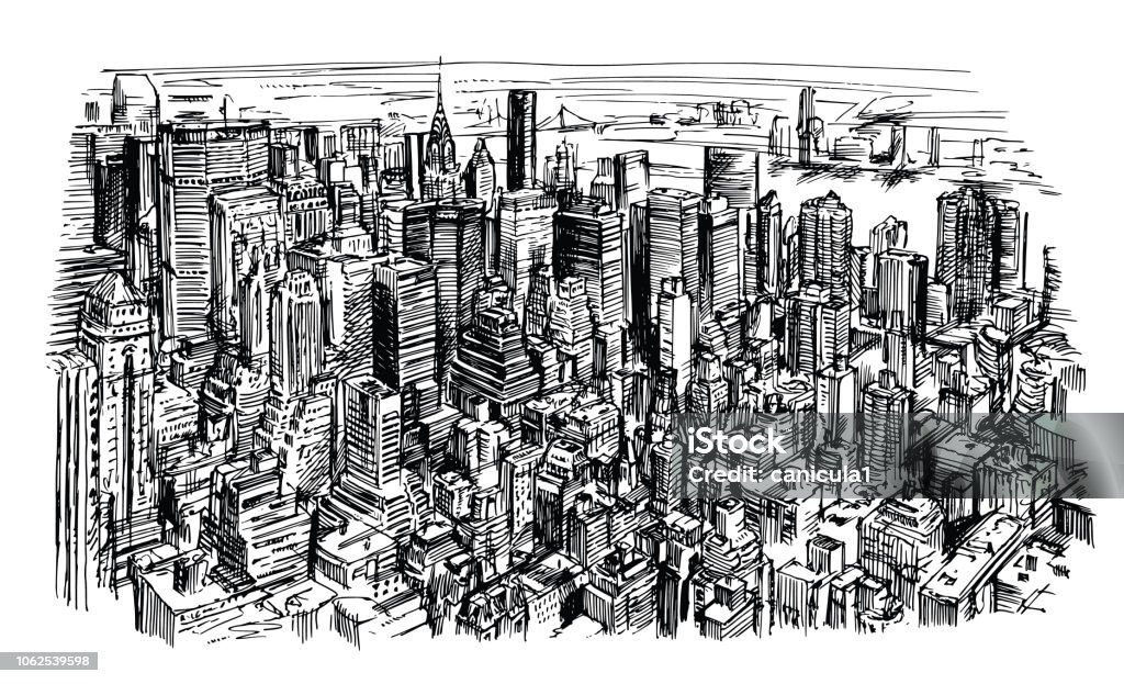 New York skyline panorama New York City stock vector