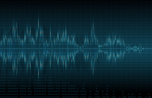Audio waves, abstract technology background. Can be used Music concepts. (Used clipping mask)