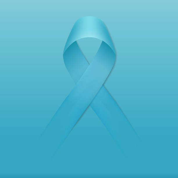 istock Prostate cancer blue ribbon isolated. November support men day vector. Prostate cancer awareness sym 1062560696