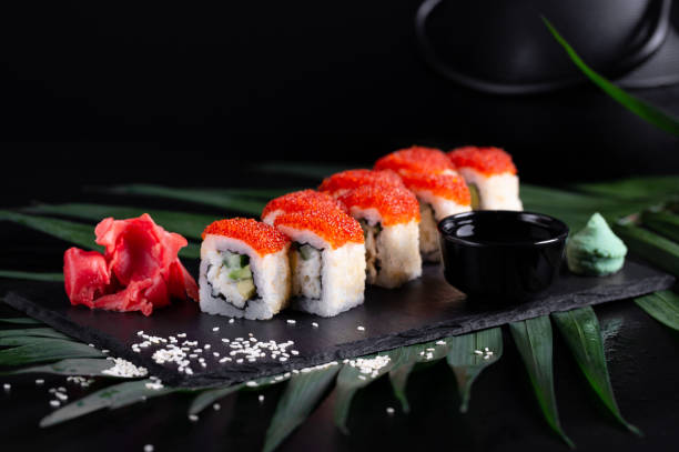 istock sushi with red caviar and sesame seeds 1062565350