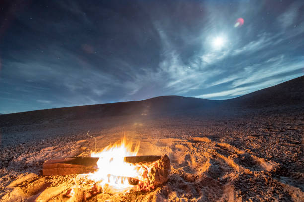 While looking for meteorites at Atacama Desert we made a stop for sleeping in the middle of the amazing Atacama Desert. We set a camp fire under the full moon light on a starry night. Chile