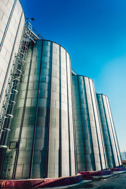 Aluminum Silos Towers In Construction Site