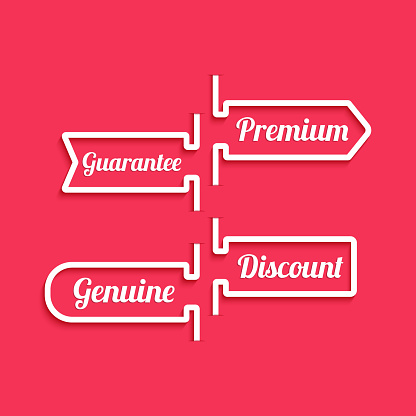 Discount Taglines Ribbons Banners With Slogans Guarantee Premium And Discount Creative ...