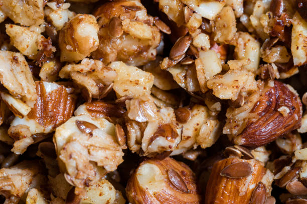homemade granola with lots of nuts