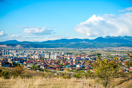 View with Deva city, Romania