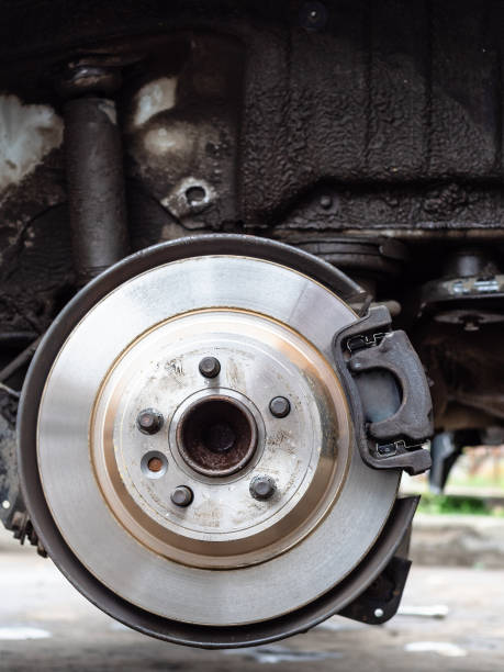 istock front view of new brake disc on old vehicle 1062591666