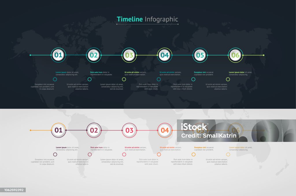 Timeline Infogaphic World Map Vector Illustration Stock Illustration ...