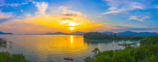 istock mangrove forest in sunset beside Mudong canal 1062594250