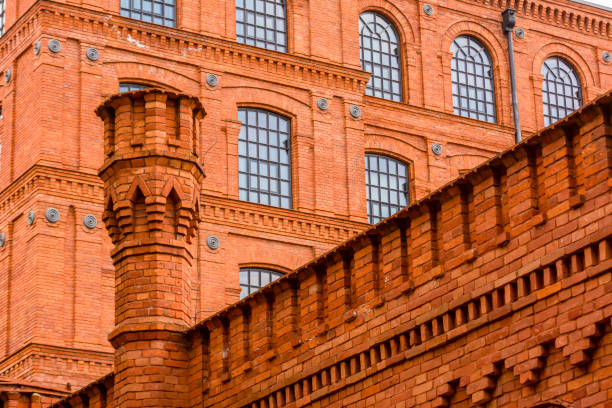 istock Wall Building with Red Brick in Lodz Manufaktura 1062597230