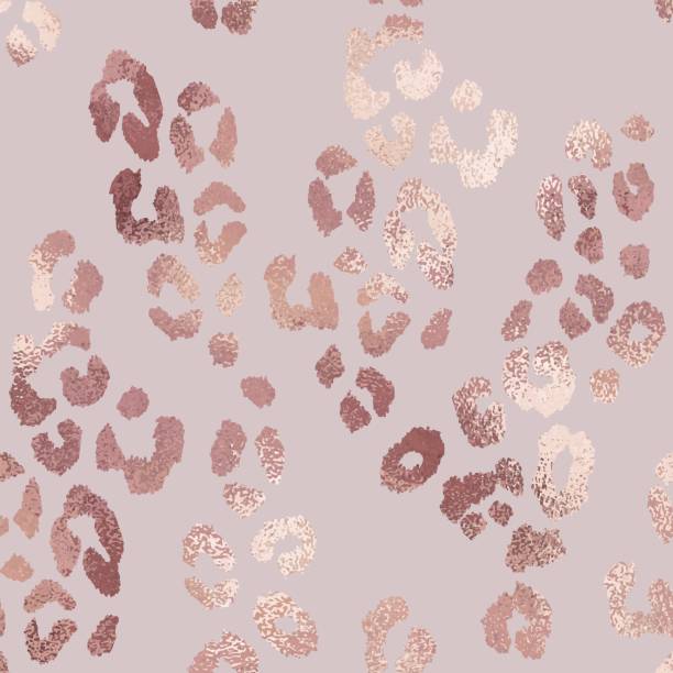 leopardenfell. rosé-gold. textur mit folie wirkung - animal skin stock-grafiken, -clipart, -cartoons und -symbole