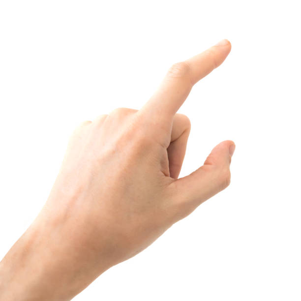 istock Female hand touching or pointing to something 1062610664