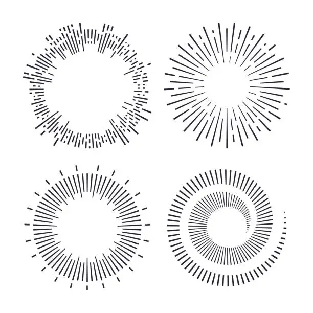 Vector illustration of Spirals and Explosions