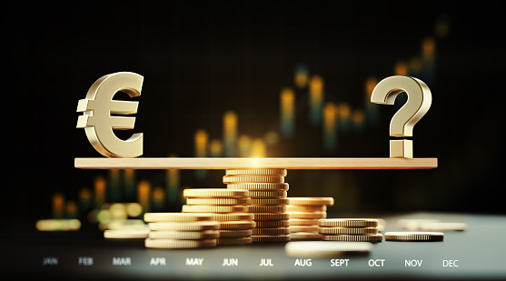 gold gdp text on euro background for business concept 3d rendering