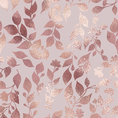 Rose gold. Elegant texture with a floral pattern for the design of invitations, cards and covers