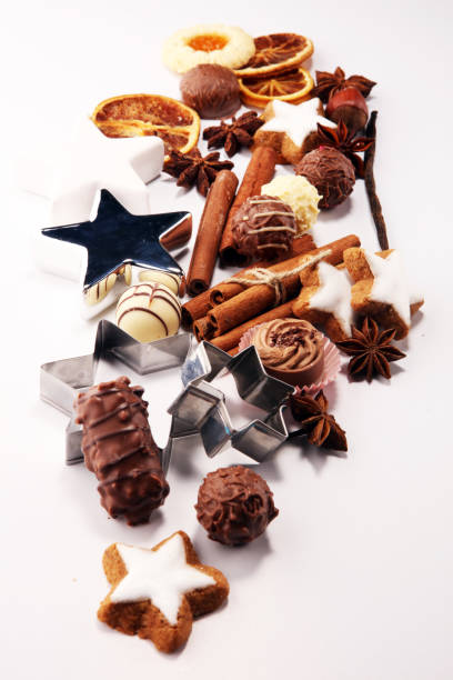 istock Baking christmas cookies. chocolate, cinnamon stars and spices. 1062664490