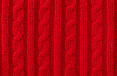 Warm Red Cable Knit Wool Background