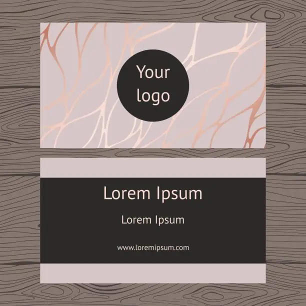 Vector illustration of Business card. Background with imitation of rose marble