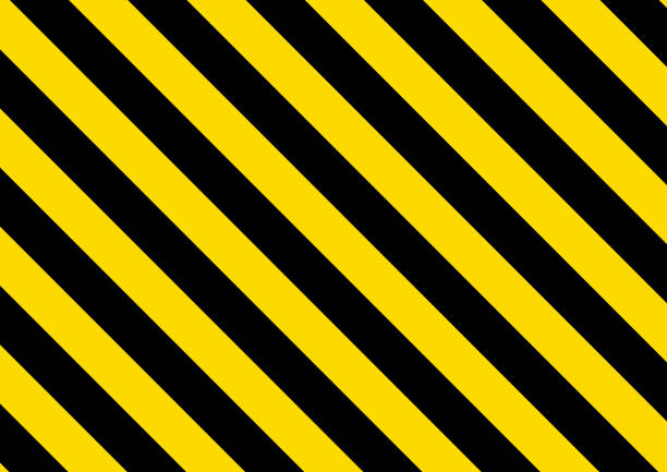 illustrations, cliparts, dessins animés et icônes de fond rayé noir et jaune. illustration vectorielle - safety yellow road striped
