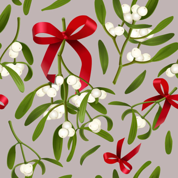 350+ Mistletoe Wallpaper Pattern Clip Art Illustrations, Royalty-Free