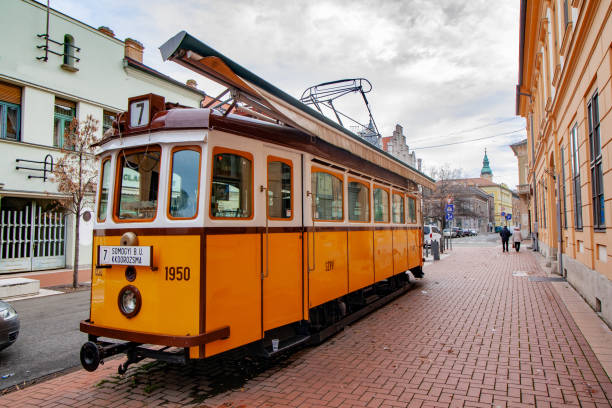istock Historic yellow tram in Szeged, Hungary 1062682002