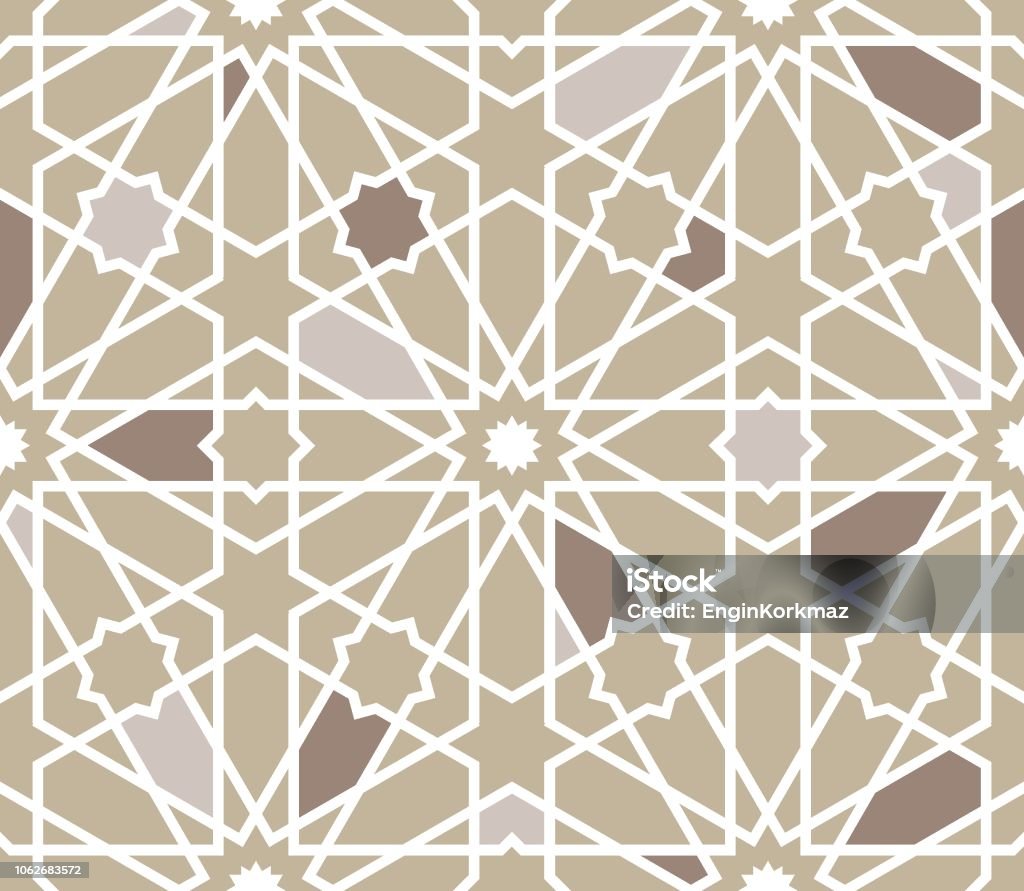Pattern Grid Islamic Moroccan Islamic Style Geometric Tile Pattern Stock Illustration ...