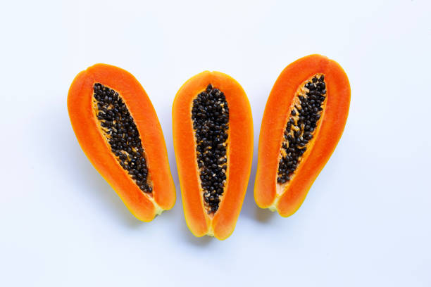 istock Sweet papaya on white background 1062686476
