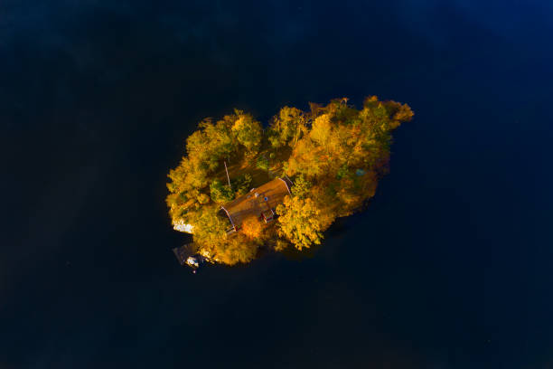 istock Idyllic island, top view from drone 1062696230