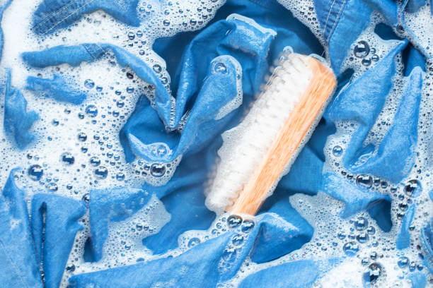 istock Washing Jeans shirt, soaked 1062706130