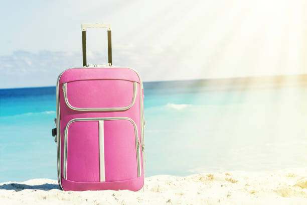 istock Travel trolley on tropical seaside 1062708768