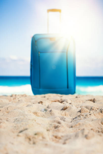istock Travel trolley on tropical seaside 1062708786