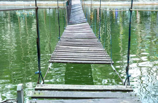 Photo of Suspended wooden bridge